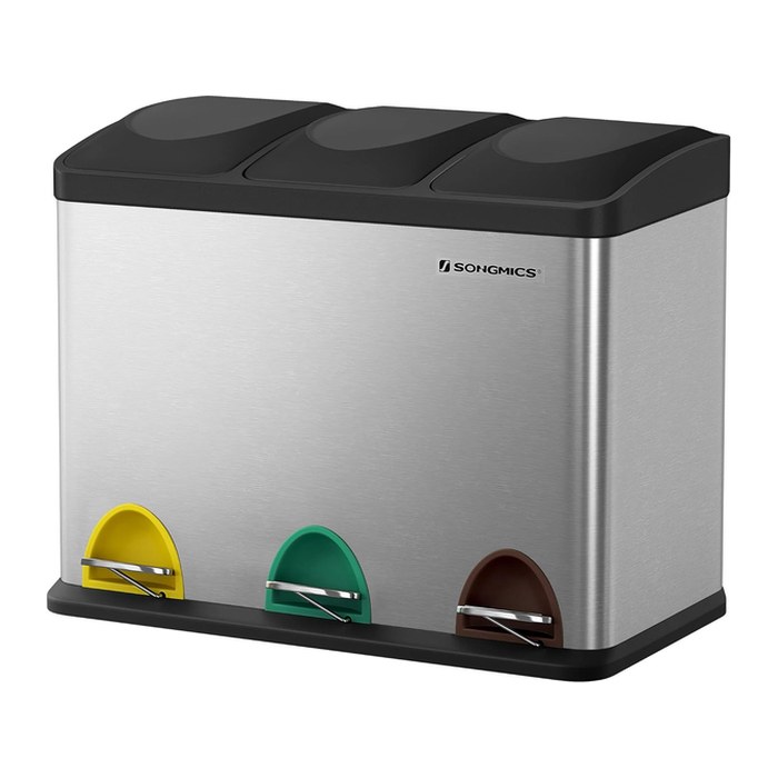 SONGMICS Mülltrenner 3x 15,0 l edelstahl, 1 St.