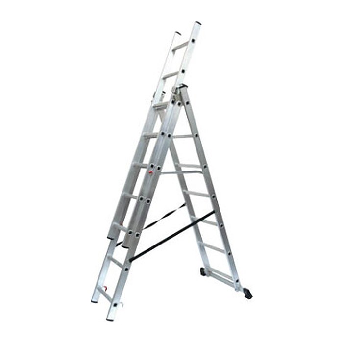 SZ Metall Vielzweckleiter silber 3x 7 Sprossen, H: 409,0 cm