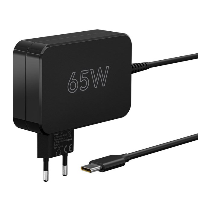 goobay Ladekabel mit Adapter schwarz, Kabellänge: 1,8 m, 65 Watt
