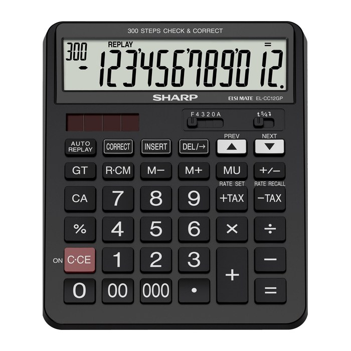 SHARP EL-CC12GP Taschenrechner schwarz