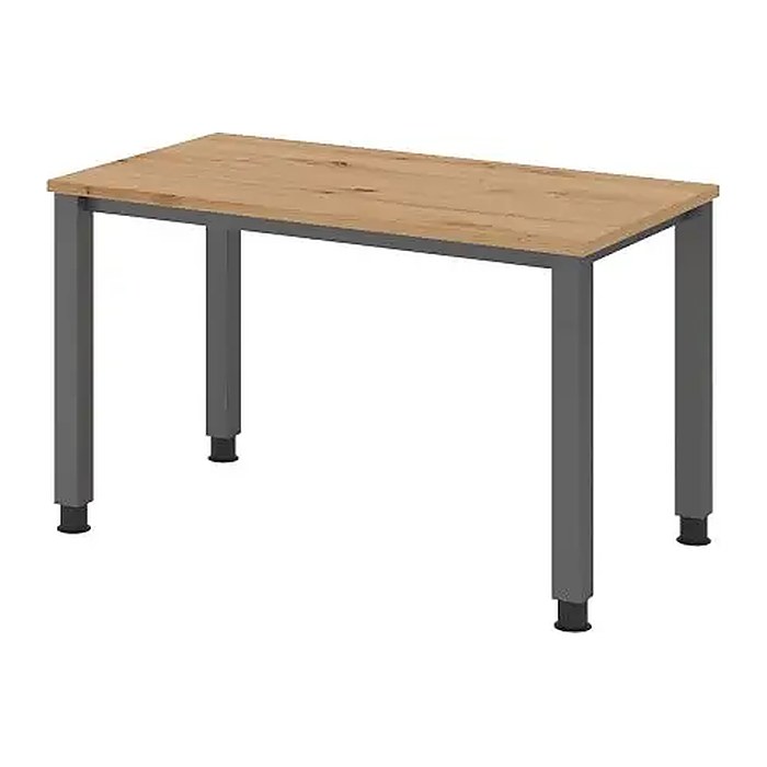 HAMMERBACHER QS612 Schreibtisch asteiche rechteckig, 4-Fuß-Gestell grau 120,0 x 67,2 cm