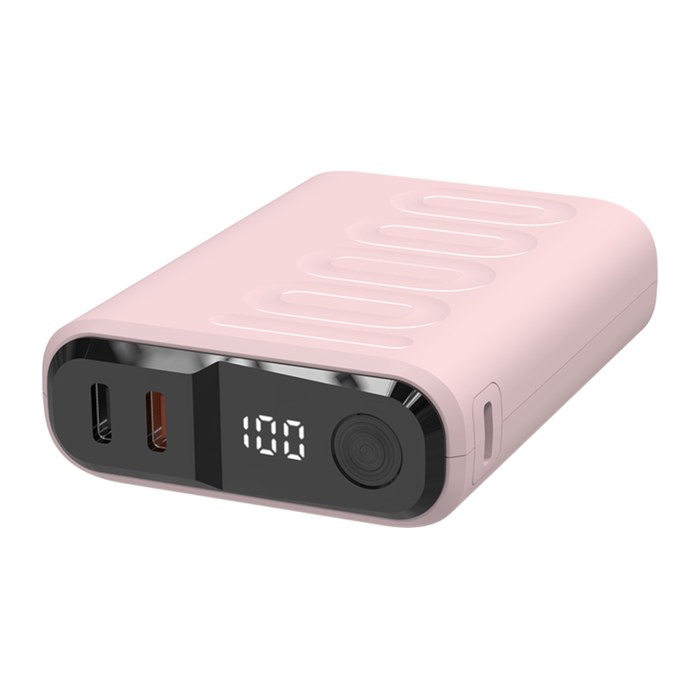 Powerbank RealPower PB-10000C PD+ mit 3xType-C,Rose