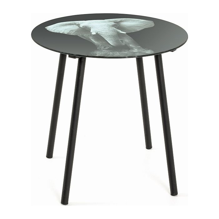 HAKU Möbel Beistelltisch rund Glas schwarz 40,0 x 40,0 x 41,0 mm, 1 St.