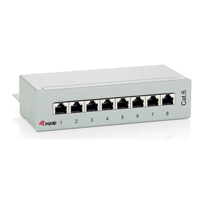 Equip Patchpanel 8xRJ45 Cat6 Desktop 250MHz RAL7035