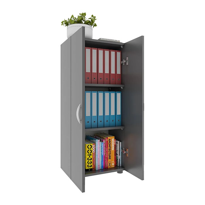 VCM my office Aktenschrank Ulas, 918434 anthrazit 2 Fachböden 49,0 x 34,0 x 108,0 cm