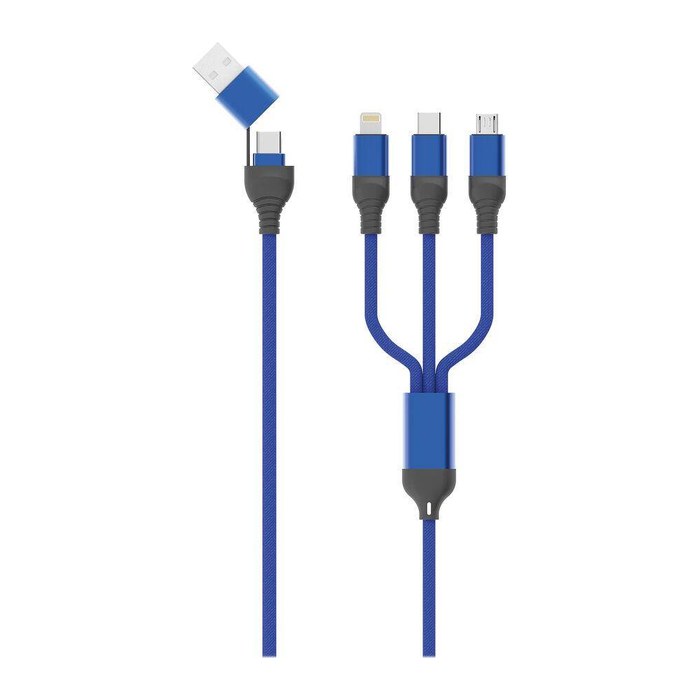 2GO USB/USB-C 3in1 Ladekabel Micro-USB/Lightn/USB-C 120cm bl