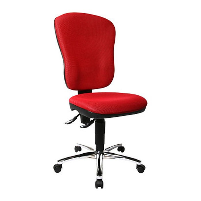 Topstar Bürostuhl Steel Point 80, 8189 BB2 Stoff rot, Gestell chrom
