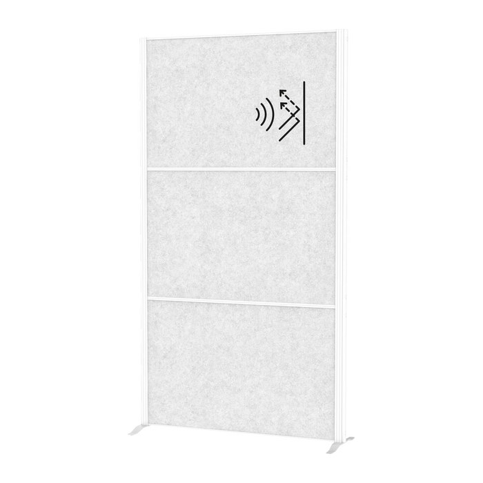 MAUL Akustik-Trennwand MAULconnecto Uplight 9662002, hellgrau 100,0 x 182,0 cm, 1 St.
