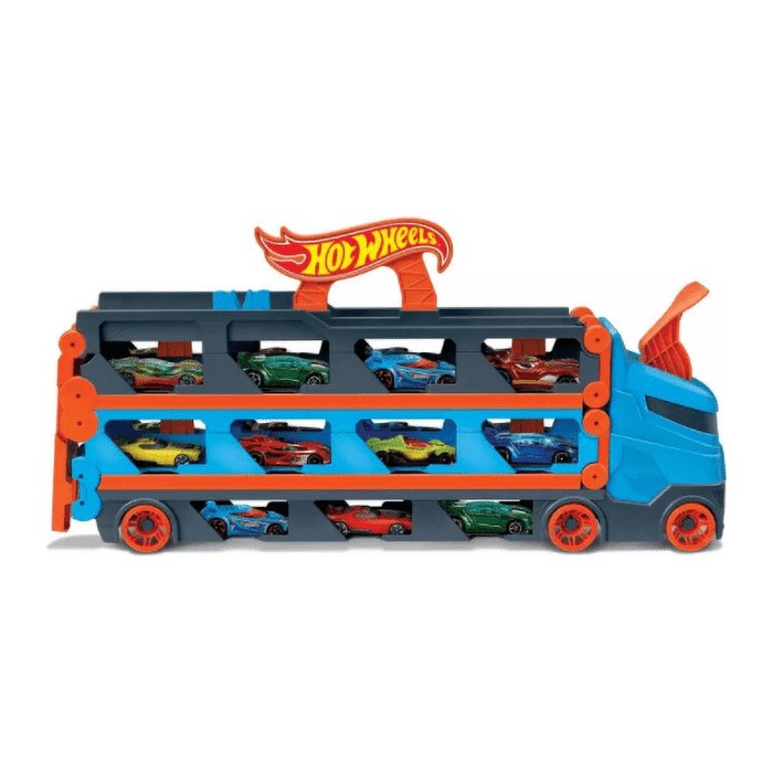 Mattel GAMES Hot Wheels 2in1 Rennbahn-Transporter GVG37 Zubehörset für Spielzeugautos