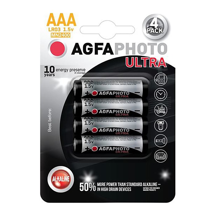 AgfaPhoto Batterie Alkaline Ultra -AAA LR03 Micro 4St.