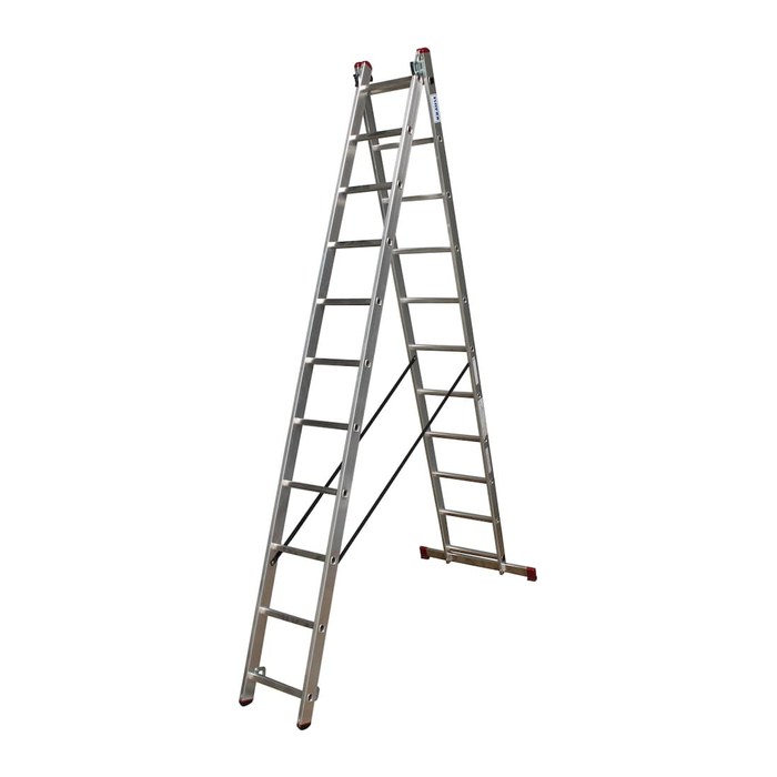 KRAUSE Vielzweckleiter CORDA silber 2x 11 Sprossen, H: 310,0 cm