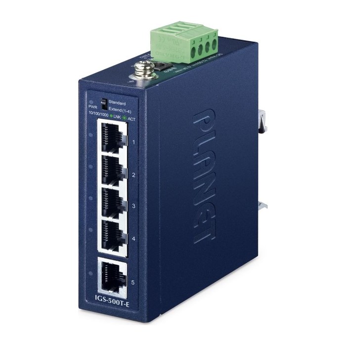 PLANET Industrial 5-Port 1000T Compact Switch IGS-500T-E