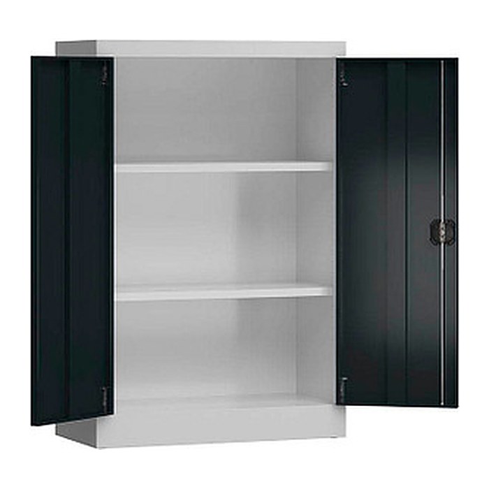 ClassiX Stahlschrank X-530298 anthrazit, lichtgrau 2 Fachböden 80,0 x 38,0 x 120,0 cm, aufgebaut, 1 St.