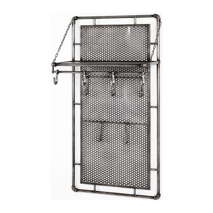 HAKU Möbel Wandgarderobe 15889 anthrazit Metall 9 Haken 60,0 x 120,0 cm, 1 St.