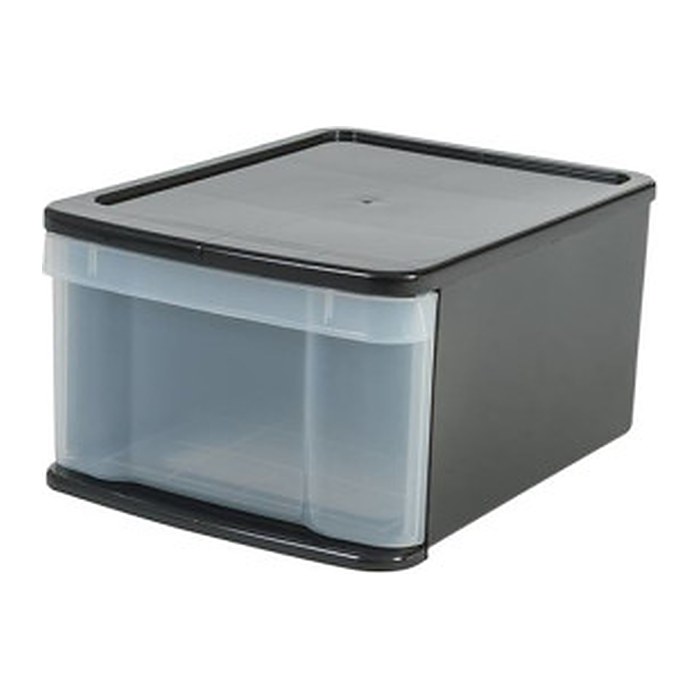 IRIS Ohyama Aufbewahrungsbox 20,0 l transparent, schwarz 32,0 x 41,0 x 21,5 cm, 1 St.