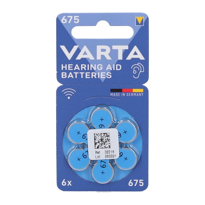 VARTA Knopfzellen 675 Zink-Luft 1,45 V, 6 St.