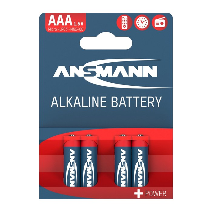 ANSMANN Batterien Red Alkaline Alkali-Mangan Micro AAA 1,5 V, 4 St.