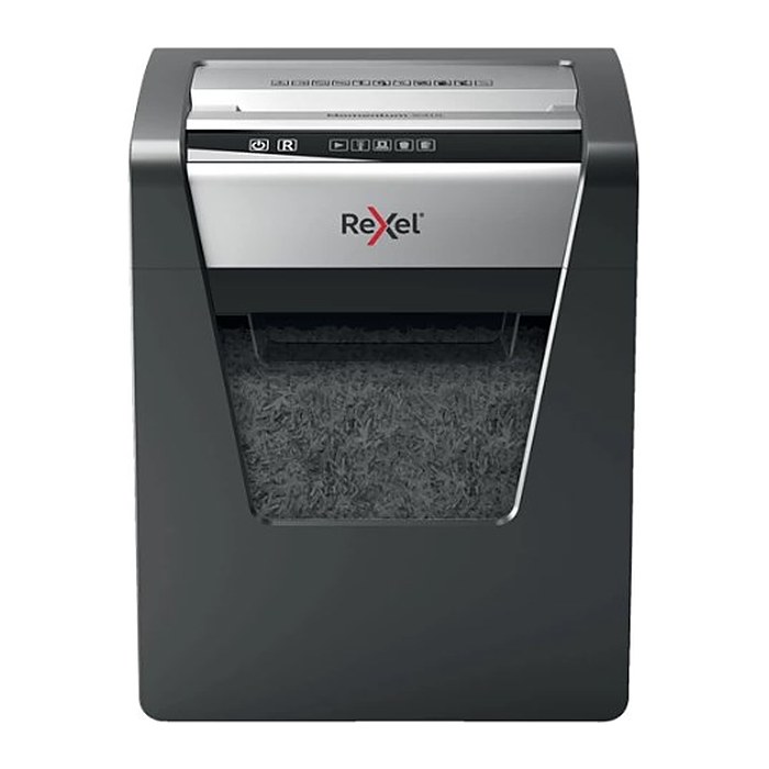 AKTION: Rexel Momentum X415 Aktenvernichter mit Partikelschnitt P-4, 4 x 40 mm, bis 15 Blatt, schwarz mit 15 Euro CashBack