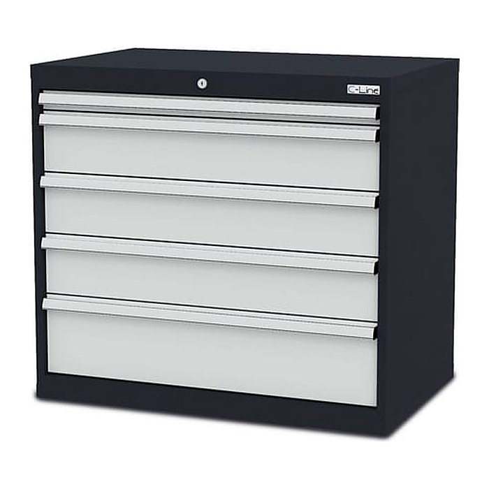 Simplaflex® Systemeinrichter C-Line Schubladenschrank anthrazit 5 Schubladen 90,0 x 57,5 x 82,0 cm, 1 St.
