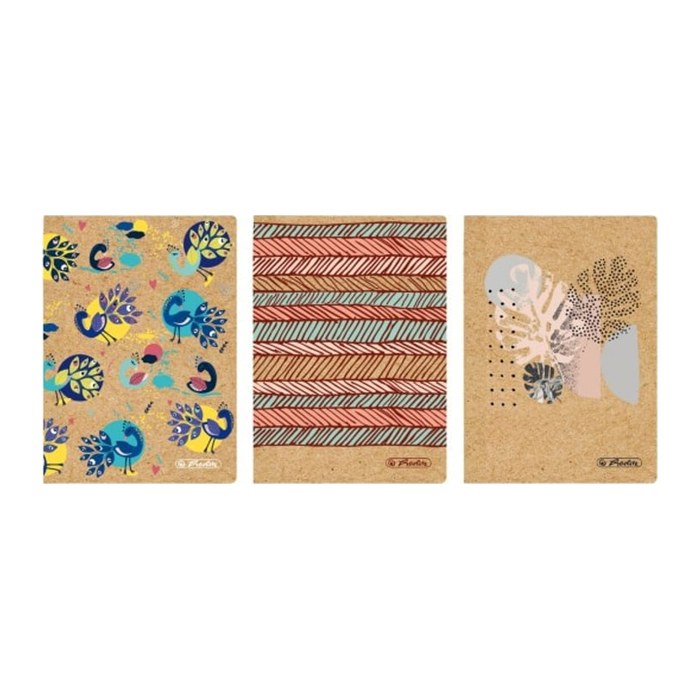 Herlitz NB A6/80 kariert Kraftpapier Cover M.s