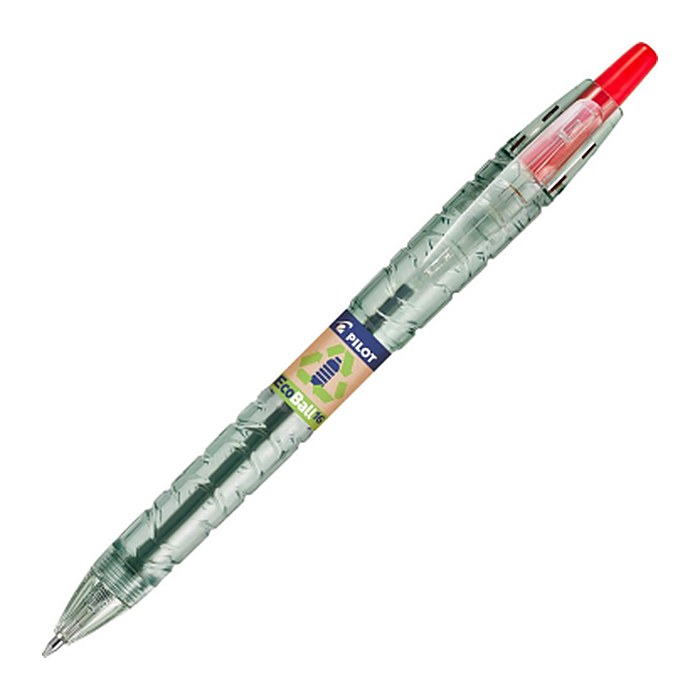 PILOT Kugelschreiber B2P „Bottle 2 Pen“ ECOBALL XB transparent/rot, Schreibfarbe: rot, 1 St.
