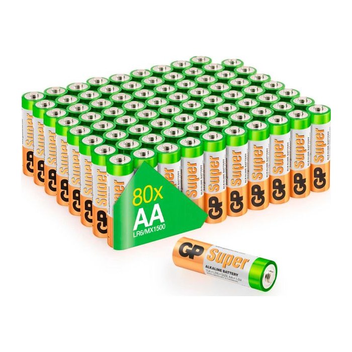 GP Batterien SUPER Alkali-Mangan Mignon AA 1,5 V, 80 St.