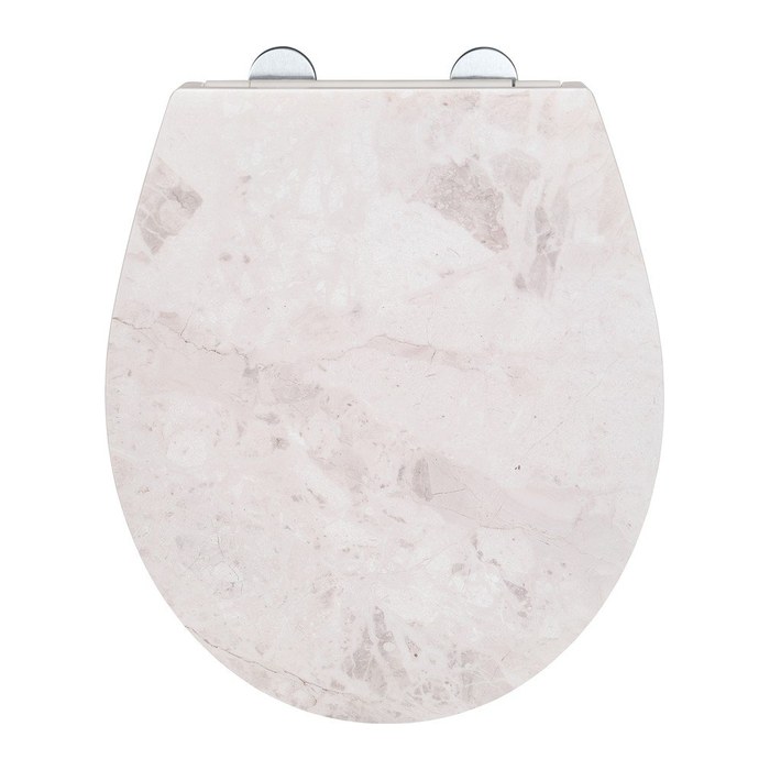 WENKO WC-Sitz mit Absenkautomatik White Marble weiß, 1 St.