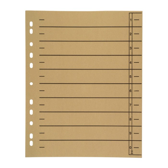 Wekre Trennblätter DIN A4 0-9 grau, 230 g/m², 100 Blatt
