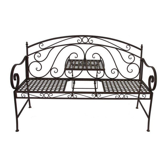 Garden Pleasure Gartenbank SAKET 950487 schwarz Metall 146,0 cm