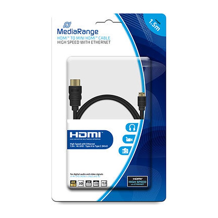 MediaRange HDMI-Kabel -> mini HDMI 1.5m schwarz
