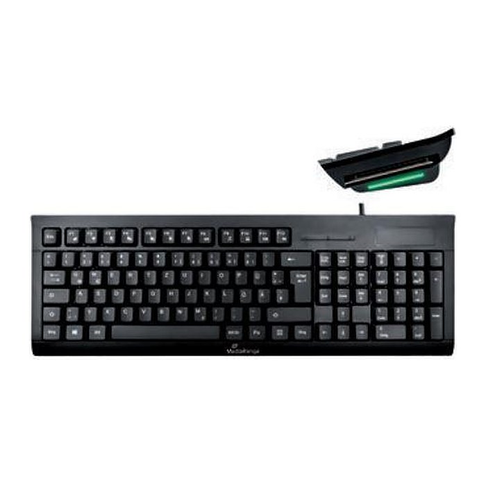 MediaRange Tastatur USB 2.0 mit Chip-Karten Terminal schwarz