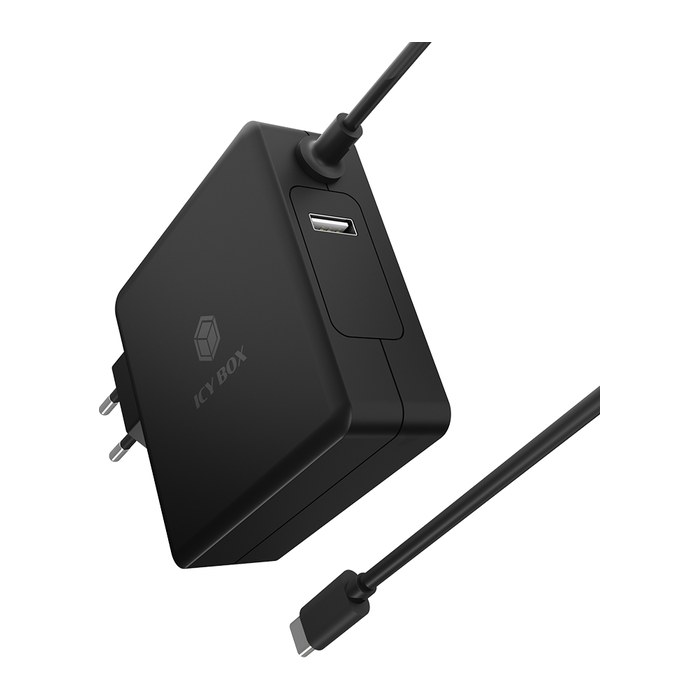 RaidSonic ICY BOX® IB-PS101-PD Ladekabel mit Adapter schwarz, Kabellänge: 1,8 m, 90 W