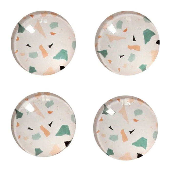 Zeller Terrazzo Magnete Motiv, Kunststoff Ø 2,5 x 0,8 cm, 4 St.