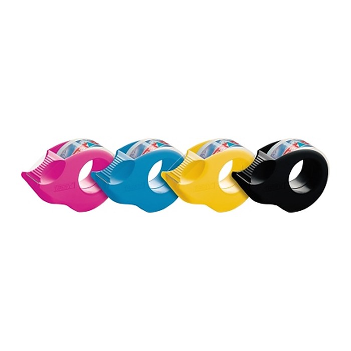 tesafilm Mini Abroller 4 Farben + tesafilm 10/19 kris.-klar