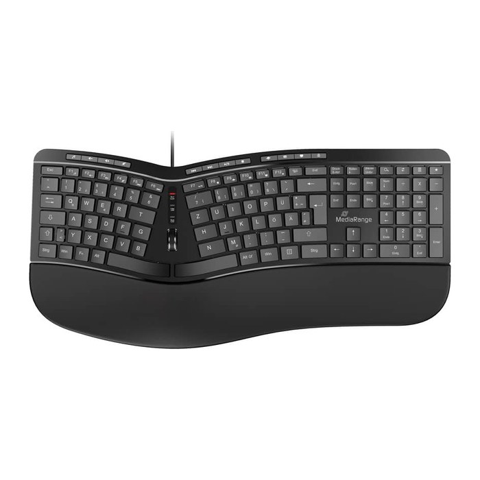 MediaRange MROS120 ergonomische Tastatur kabelgebunden schwarz