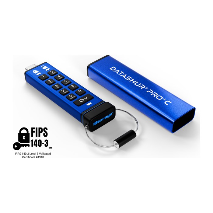 iStorage USB-Stick datAshur PRO+C blau, schwarz 32 GB, 1 St.