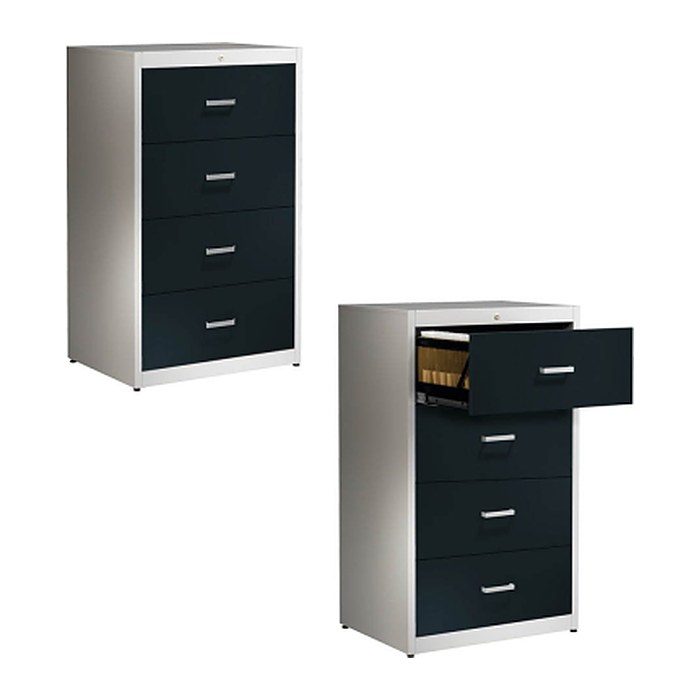 mauser client entry Hängeregistraturschrank alu, anthrazitgrau 4 Schubladen 80,0 x 60,0 x 135,0 cm, 1 St.