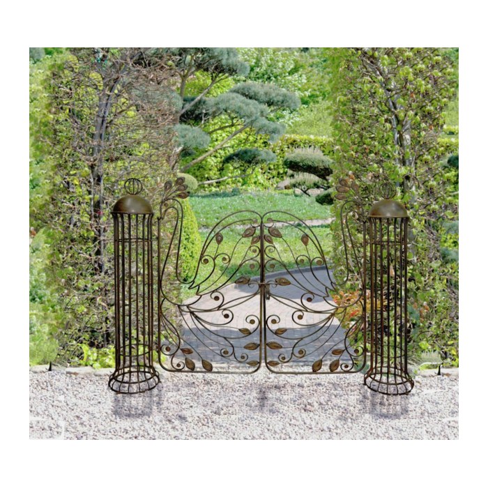 Garden Pleasure Rankbogen mit Tor PACAYA Metall schwarz gebogen 153,0 x 27,0 x 122,0 cm, 1 St.