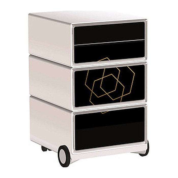 PAPERFLOW easyBox Classic Chic Rollcontainer weiß, bunt 61415 4 Auszüge 39,0 x 43,6 x 64,2 cm