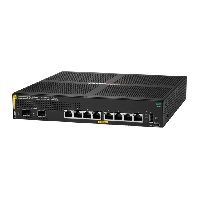 HPE ANW CX 6000 8G Class4 PoE 2G/2SFP 67W Switch