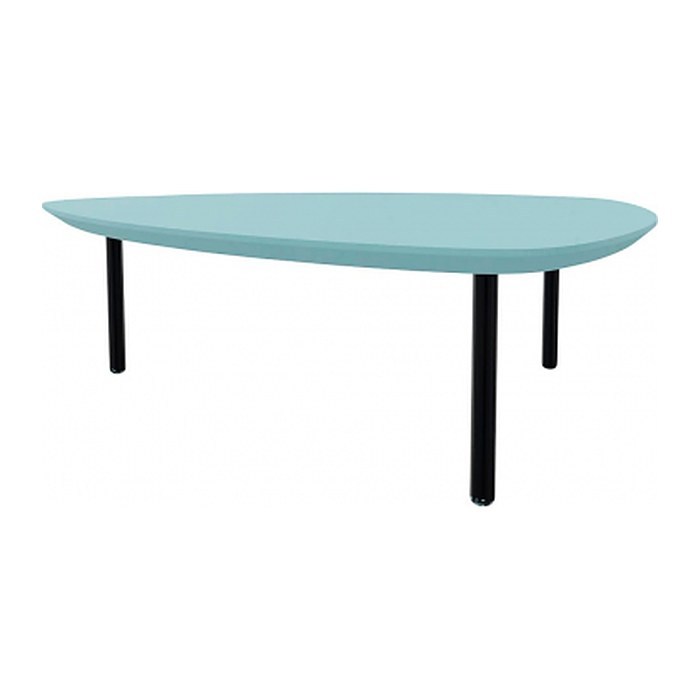fm TRESTA Beistelltisch dreieckig abgerundet MDF-Platte pastellblau 98,0 x 91,0 x 31,0 cm, 1 St.