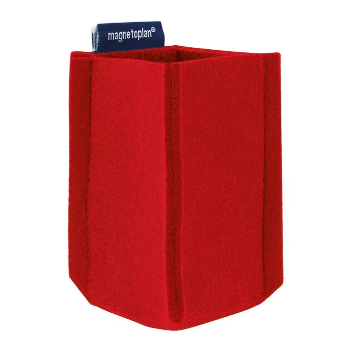 magnetoplan Stiftehalter magnetoTray SMALL rot Filz 6,0 x 6,0 x 10,0 cm