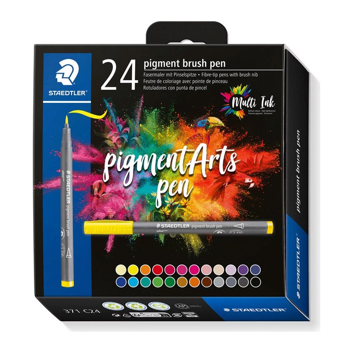 STAEDTLER MultiInk Pigment Arts brush pen 24er-Set sort. retail
