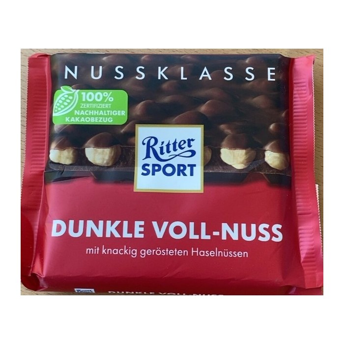 Ritter SPORT Dunkle Voll-Nuss Schokolade 100,0 g, 1 St.