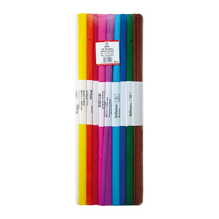 Werola Krepppapier schwer entflammbar farbsortiert 38 g/qm 10 Rollen