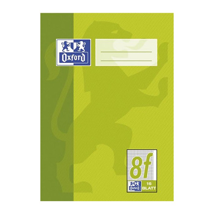 OXFORD Schulheft Lineatur 8f rautiert DIN A5 Außenrand, 16 Blatt, 1 St.