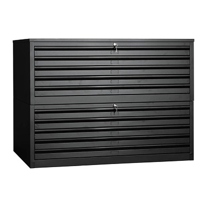 Gürkan Planschrank schwarz 10 Schubladen 140,0 x 95,0 x 105,0 cm, 1 St.