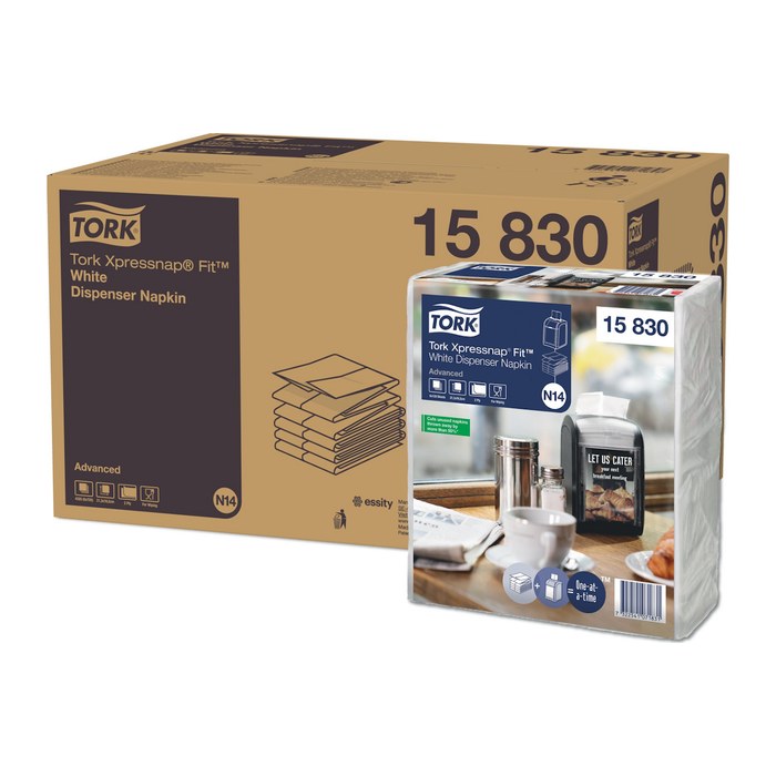 TORK Servietten Xpressnap Fit® weiß 2-lagig 16,5 x 21,3 cm, 720 St.
