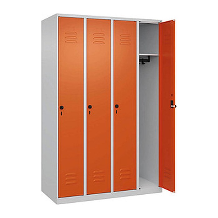 CP Spind Classic Plus reinorange, lichtgrau 080000-40 S10000, 4 Schließfächer 120,0 x 50,0 x 185,0 cm