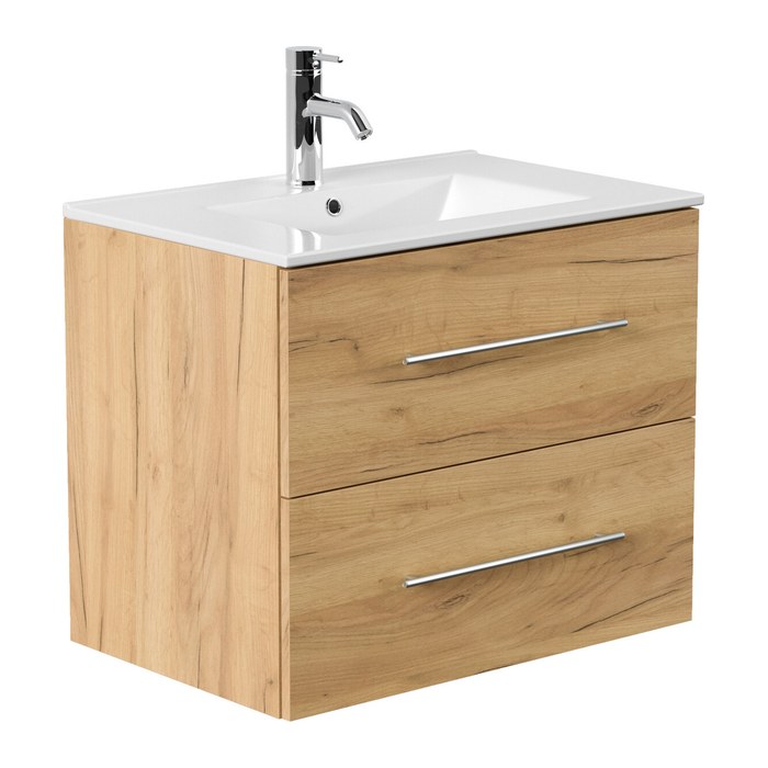 POSSEIK Waschbecken mit Unterschrank HOMELINE 70 eiche gold 71,0 x 46,5 x 53,8 cm